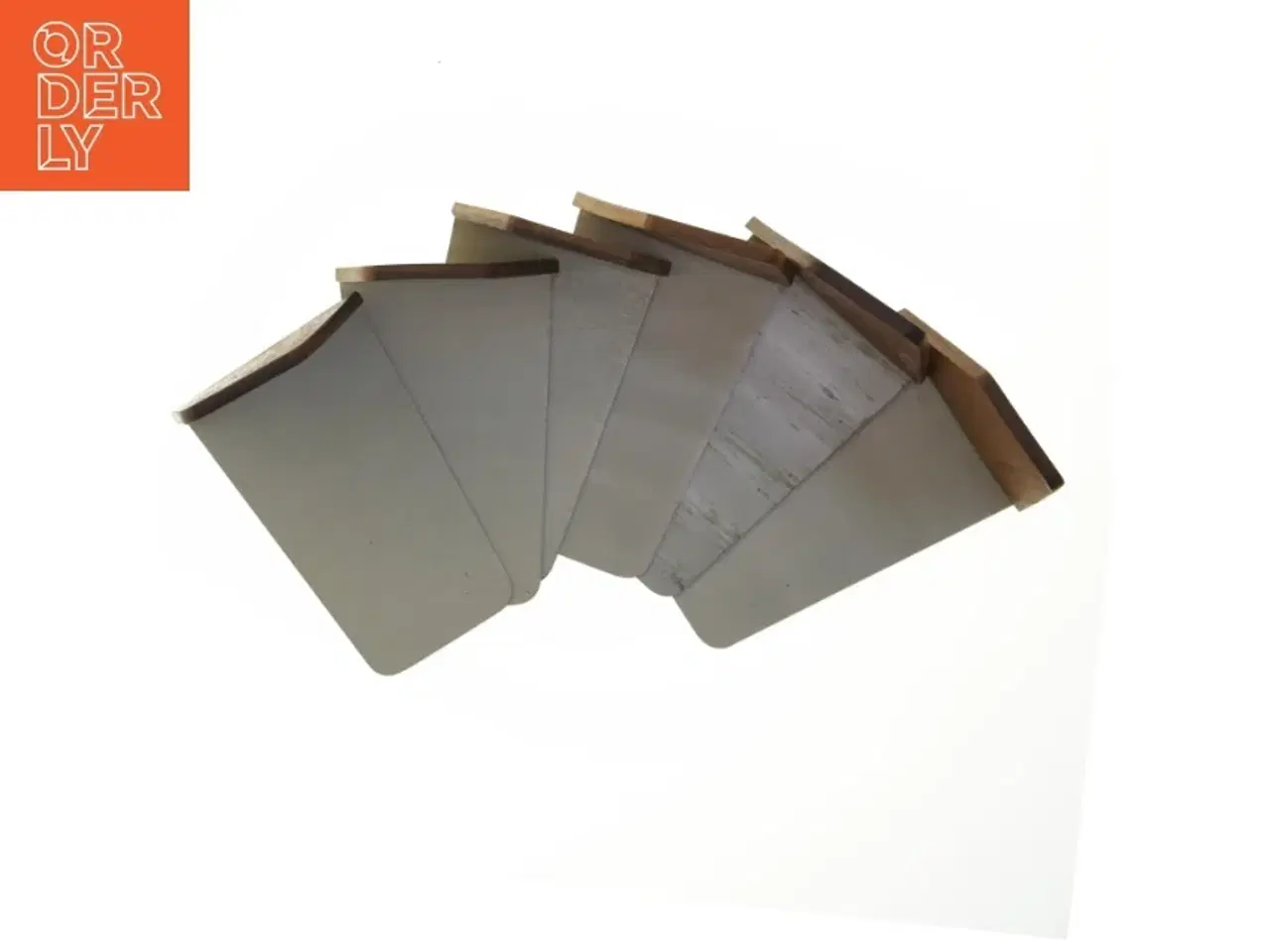 Billede 5 - 6 stk. Teak Vintage Bogstøtter Teak træ og metal (str. 14,5x14,5 cm)