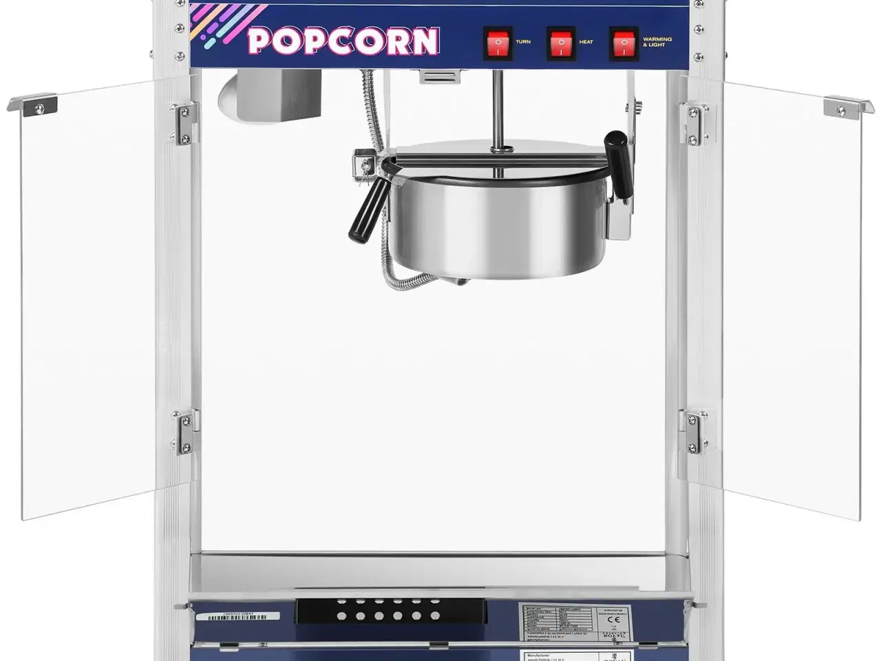 Billede 2 - Popcornmaskine 88 L – 1350 W – blå – 8 ounce