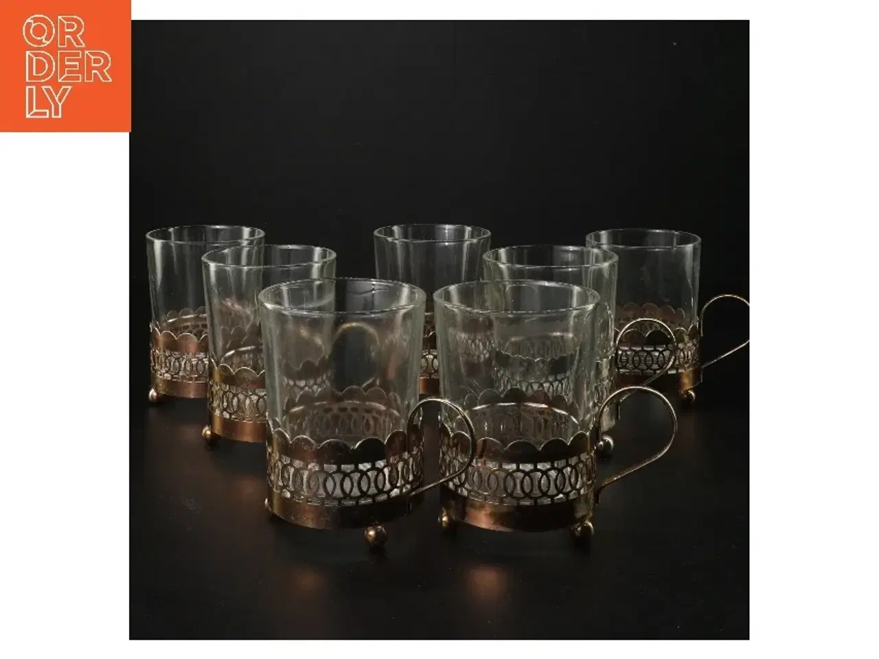 Billede 1 - Glasholdere (str. 7 stk Ø 7,5 cm længde 10,5 cm)