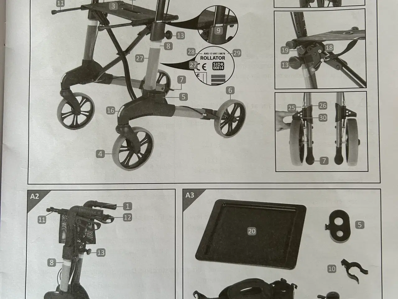 Billede 4 - Foldebar Rollator med taske