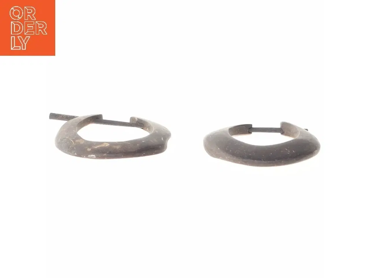 Billede 2 - Mørke cirkulerede øreringe (str. Ø 3 cm)