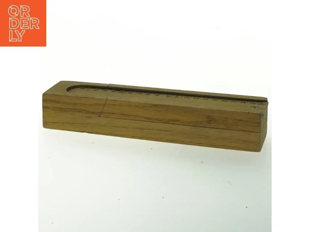 Billede 2 - Træpenalhus med lineal (str. 23,5x5,5 cm)