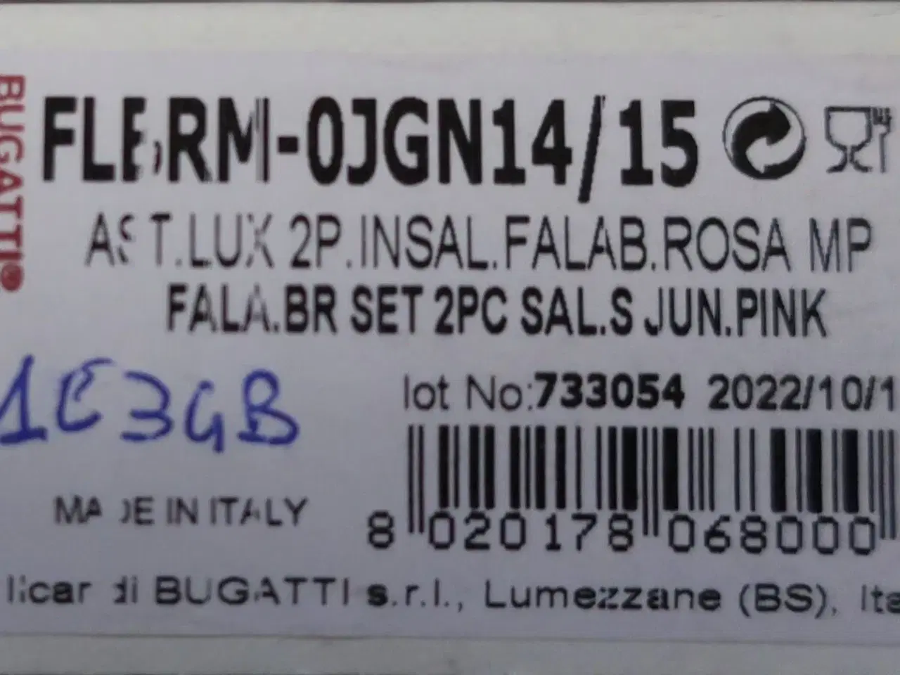 Billede 2 - Bestiksæt 2 dele BUGATTI FALABELLA JUNGLE ROSA PERL PINK
