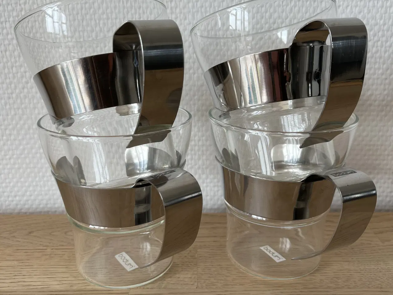 Billede 4 - 4 Bodum glas-kopper med aftagelig hank