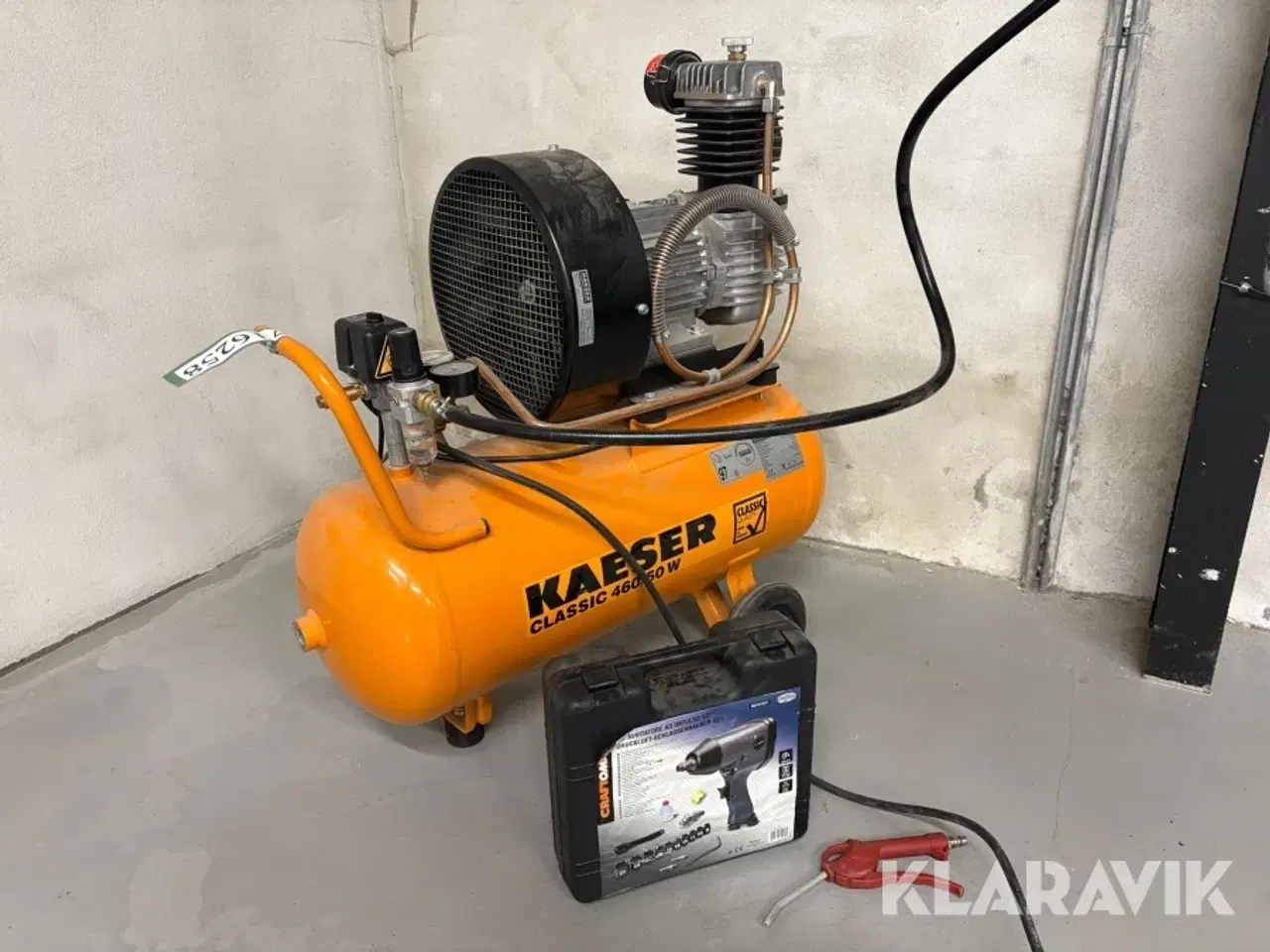 Billede 1 - Kompressor Kaeser Classic 460/50w med slangeoprul, luftnøgle og ledningsoprul.