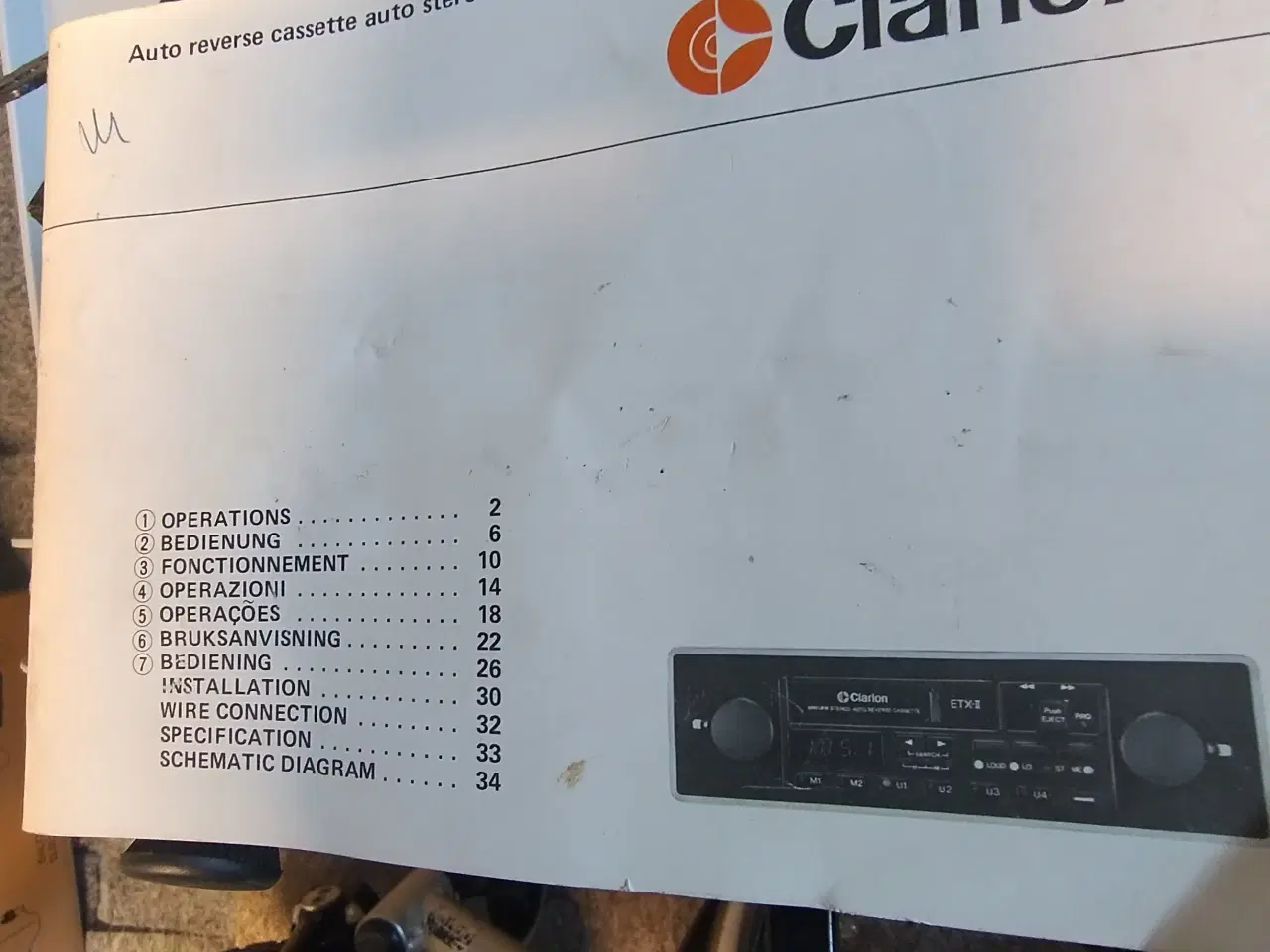 Billede 4 - Retro Clarion autoradio/båndspiller