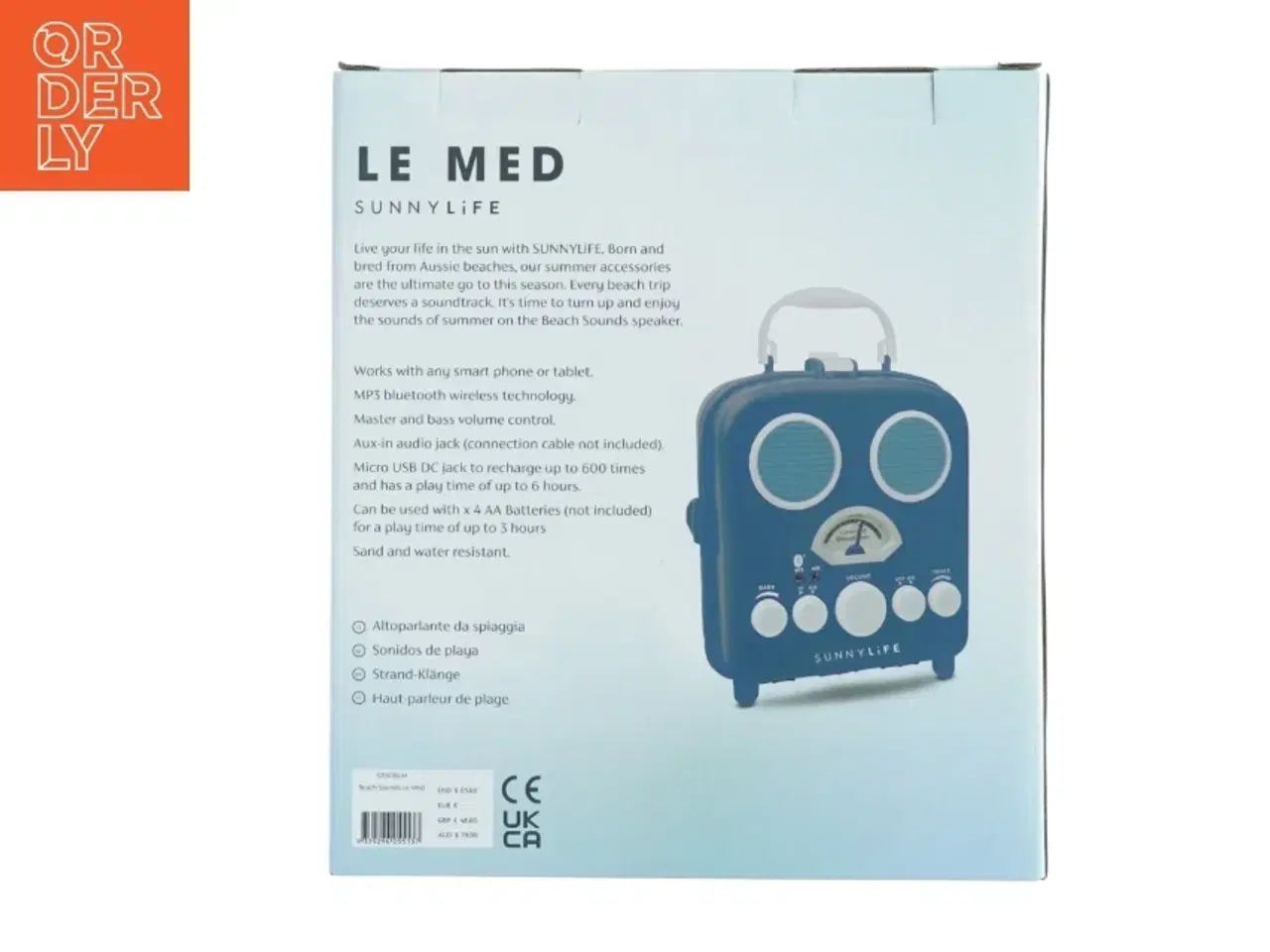 Billede 4 - Sunnylife Beach Sounds Højtaler fra Sunnylife (str. Kasse 23 x, 20 x 10 cm)