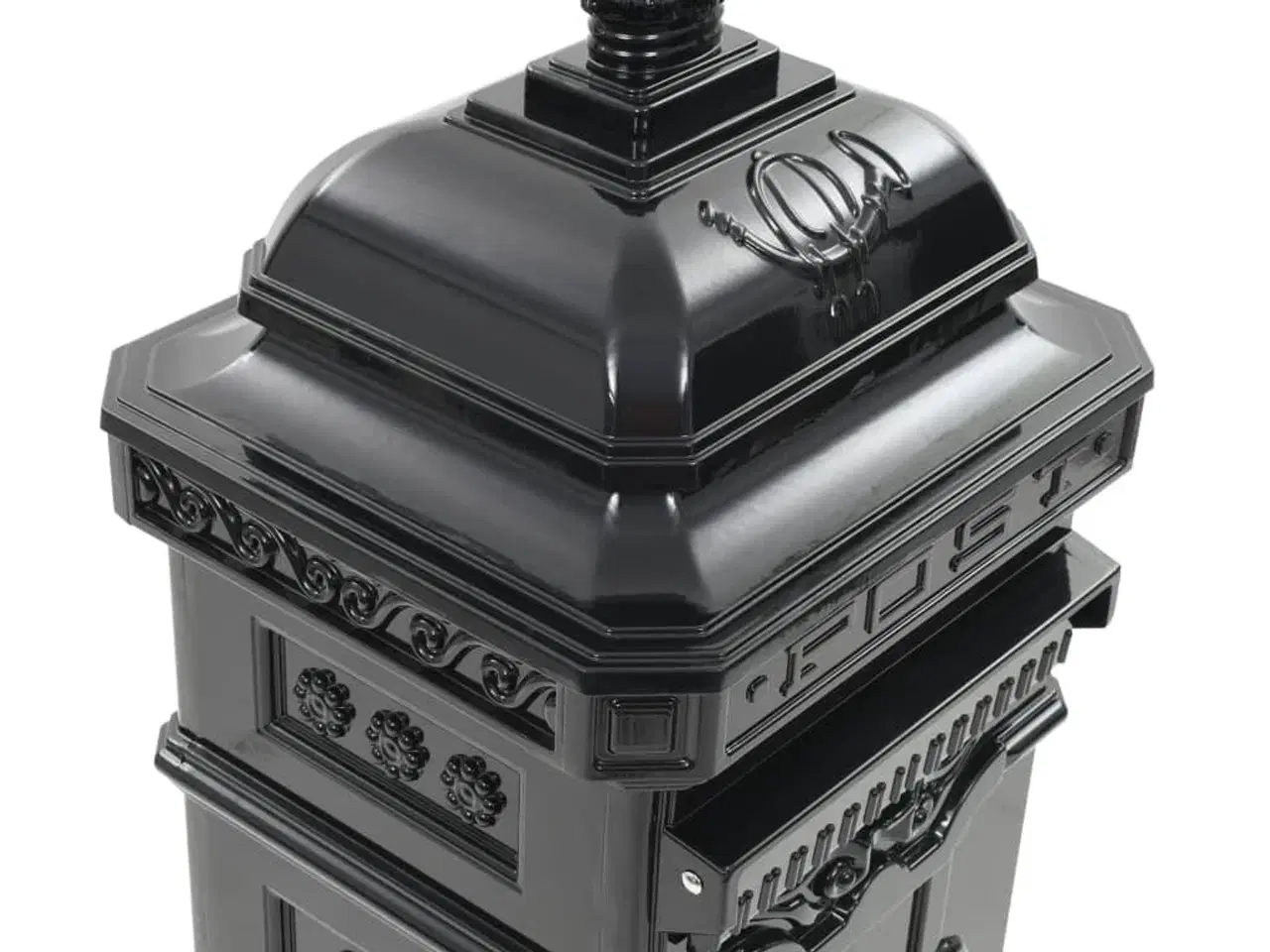 Billede 10 - Søjlepostkasse i aluminium vintagestil rustbestandig sort