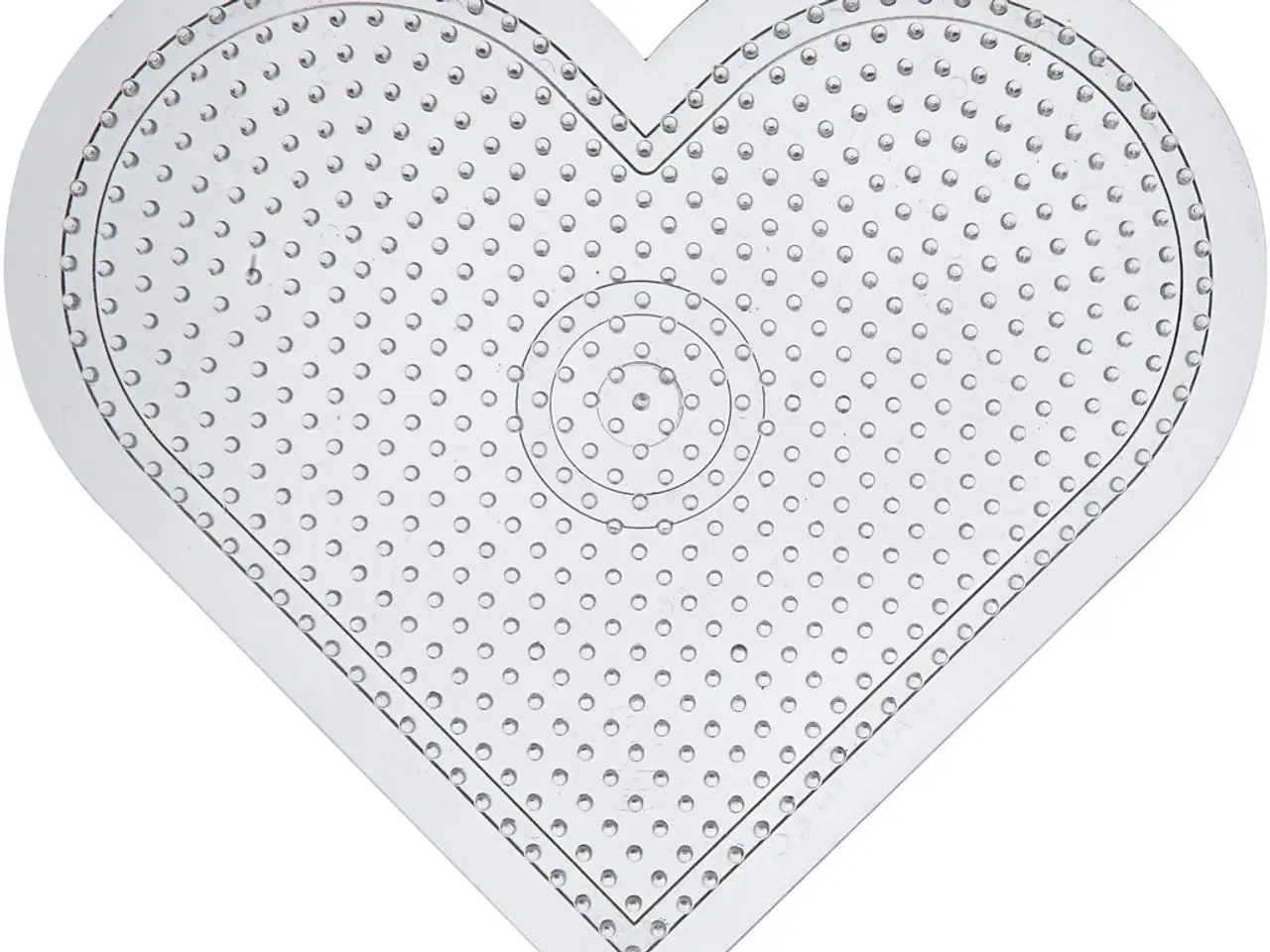 Billede 1 - Stort Hjerte Perleplade 15 cm - 10 stk. Klar Plast