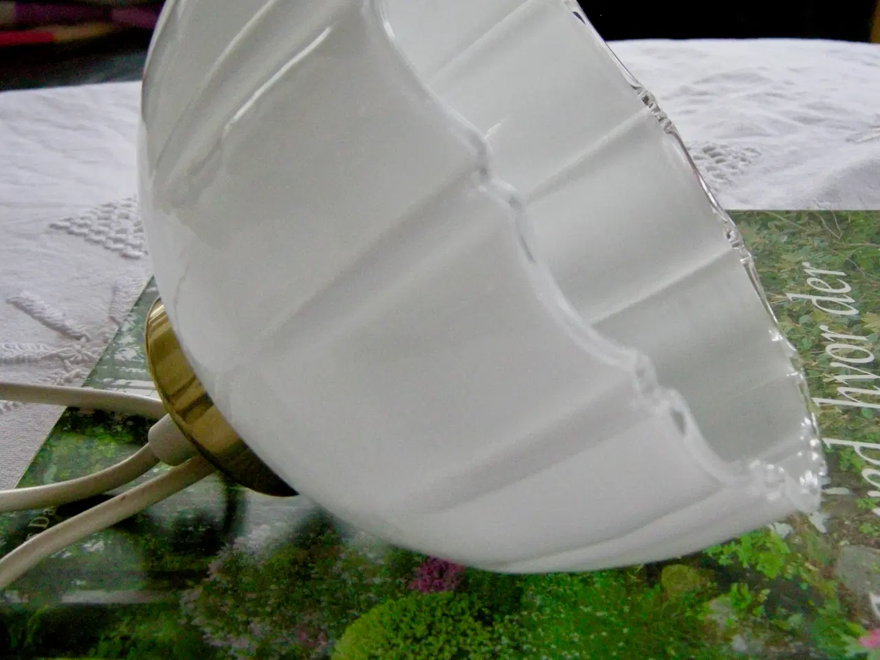 Billede 6 - Vintage pendel, Opalglasskærm, Mundblæst glasskærm