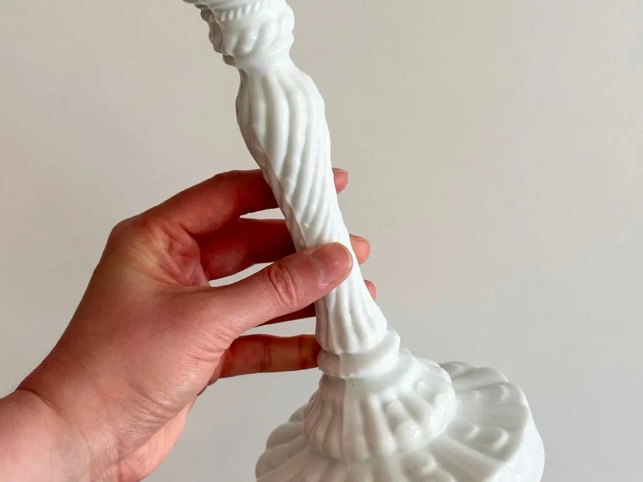 Billede 5 - Lysestage, opalineglas