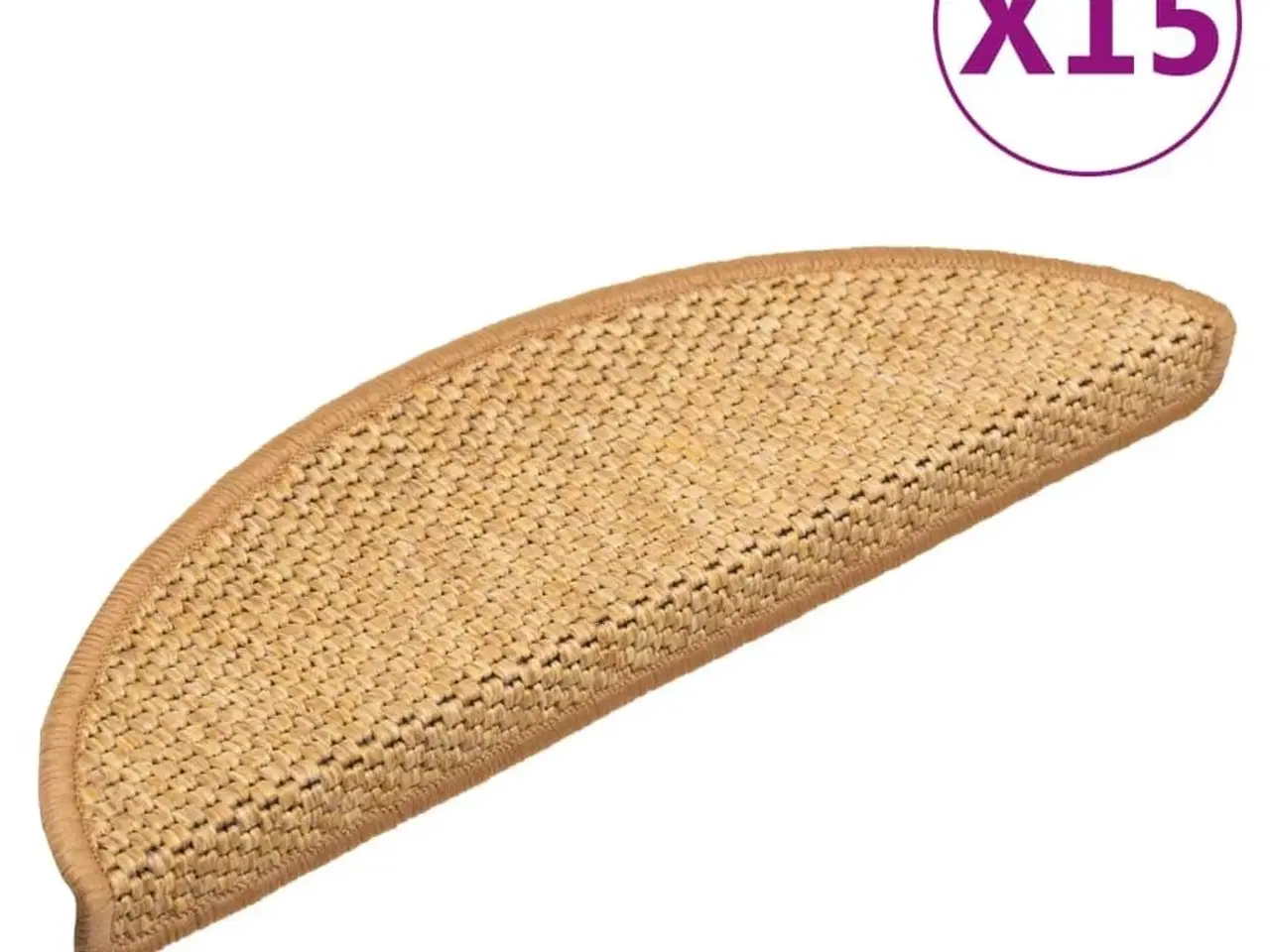 Billede 2 - Selvklæbende trappemåtter 15 stk. 56x17x3 cm sisalfarve