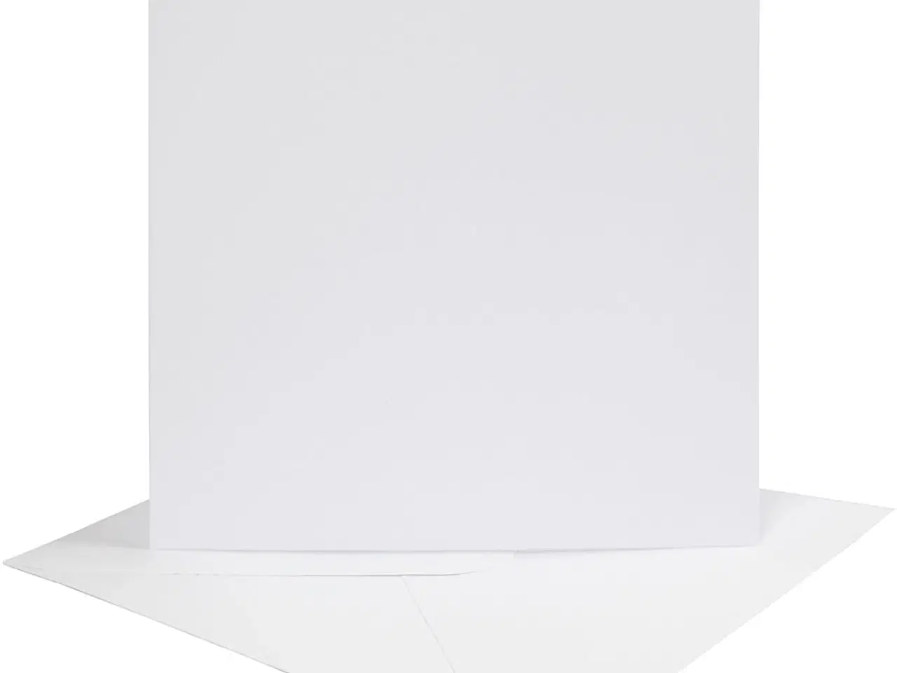 Billede 1 - Kort og kuverter, kort str. 15,2x15,2 cm, kuvert str. 16x16 cm, 230 g, hvid, 4sæt/ 1 pk.