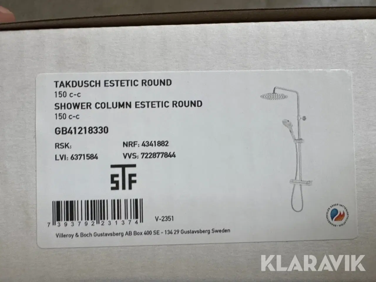 Billede 10 - Brusesæt til badeværelser Gustav Berg Estetic Round 4 styks