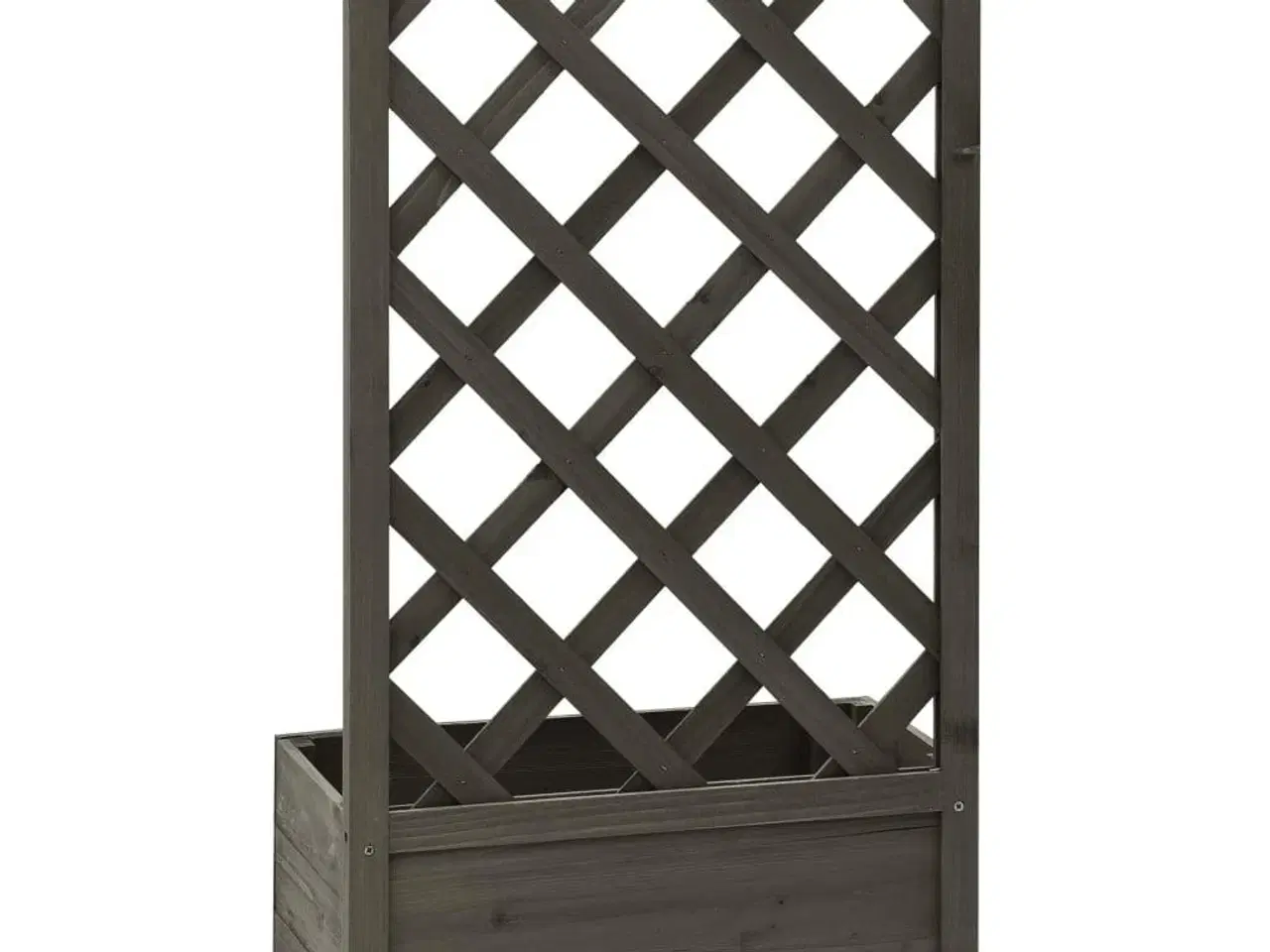 Billede 4 - Plantekasse med espalier 50x25x90 cm massivt fyrretræ grå