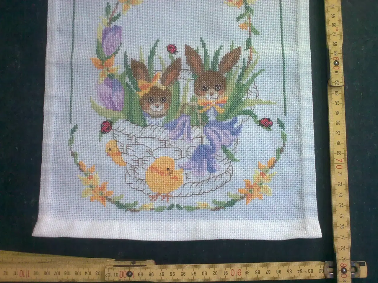 Billede 17 - Påske broderi bordløber tyvstart & hyacint glas