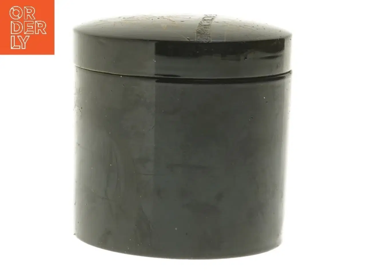 Billede 2 - Dekoreret opbevaringsdåse med 11 ølbrikkermed låg (str. 11 styk, ø 8 cm)