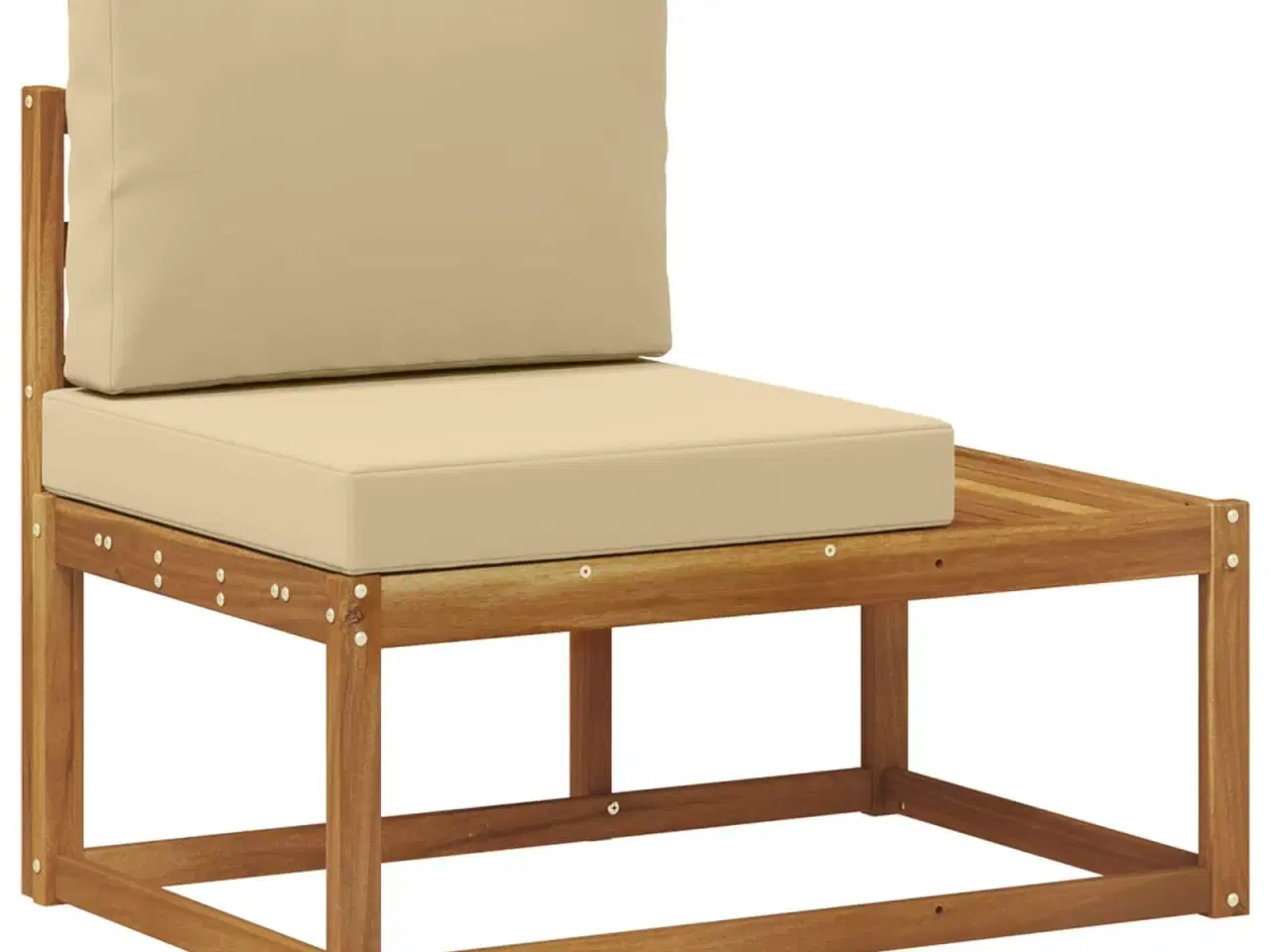 Billede 2 - Udendørs Modulsofa med pude Naturfarvet 91 x 63 x 73 cm