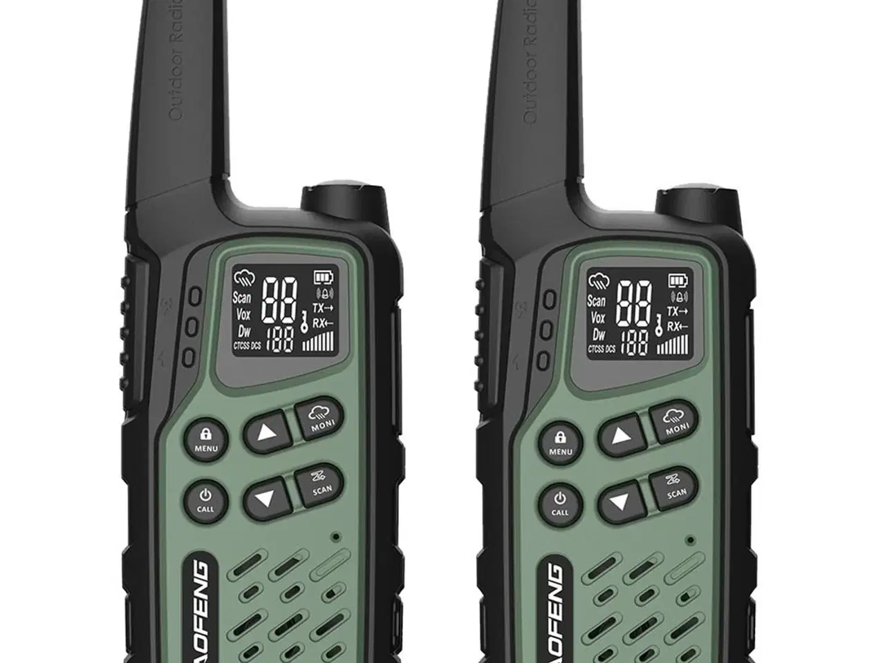 Billede 1 - Walkie talkie BAOFENG BF-T25E – grøn, sæt med 2