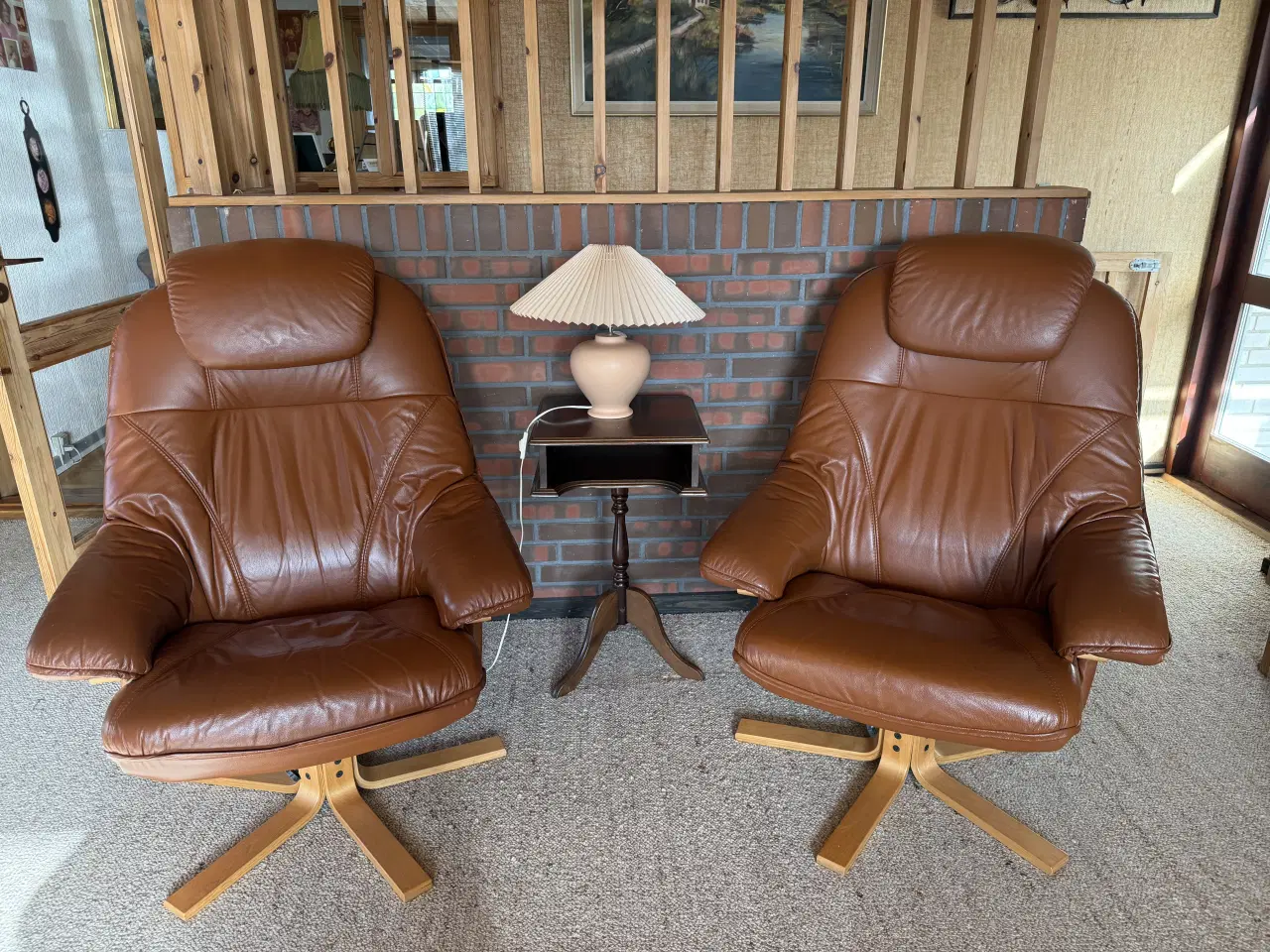 Billede 1 - 2 x Lænestole med skammel