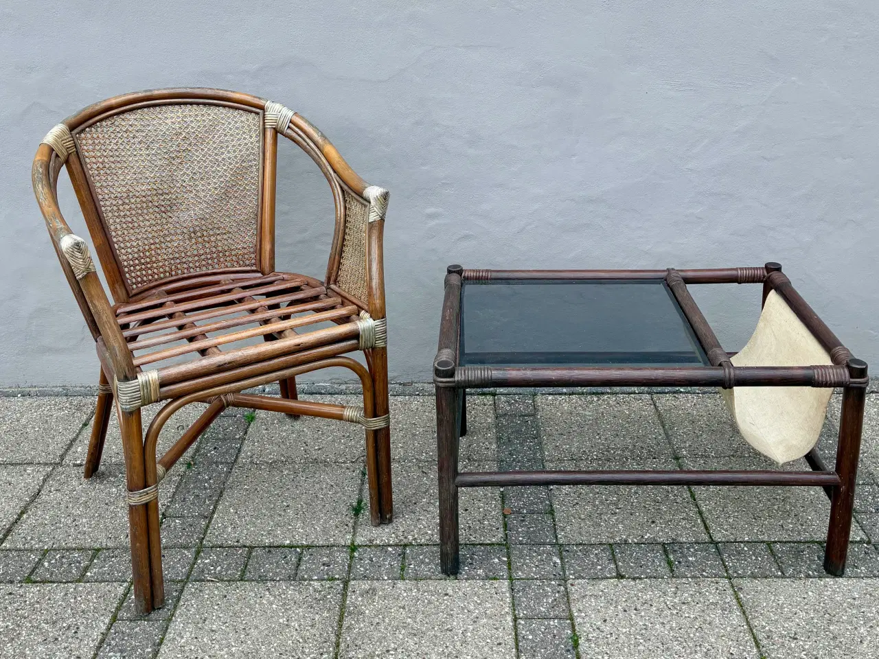 Billede 1 - Bambus vintage sofabord og stol