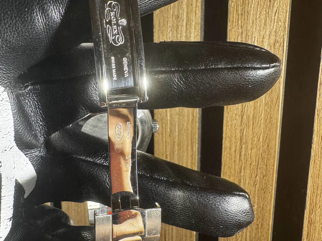 Billede 2 - Sølv ur med grøn urskive