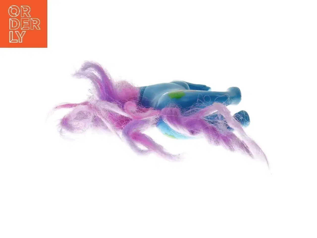 Billede 3 - Blå legetøjshest med lilla hår (str. 13 cm)