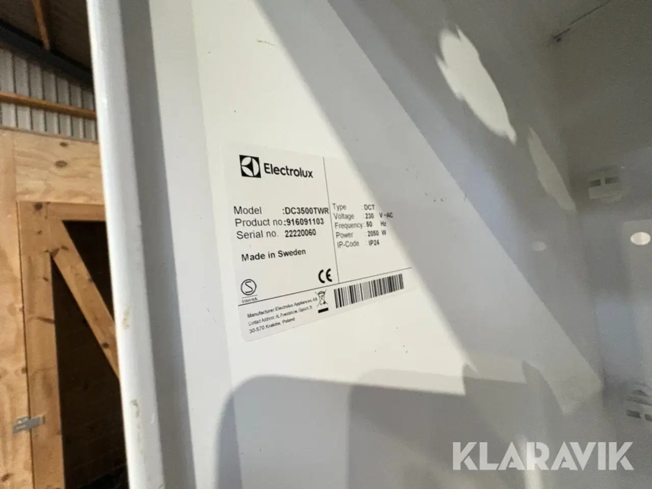 Billede 9 - Tørrestab Electrolux DC3500TWR