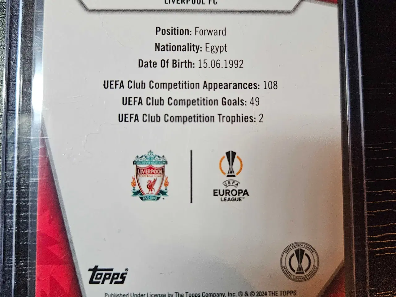 Billede 2 - Mohamed Salah Uncommon Fodboldkort