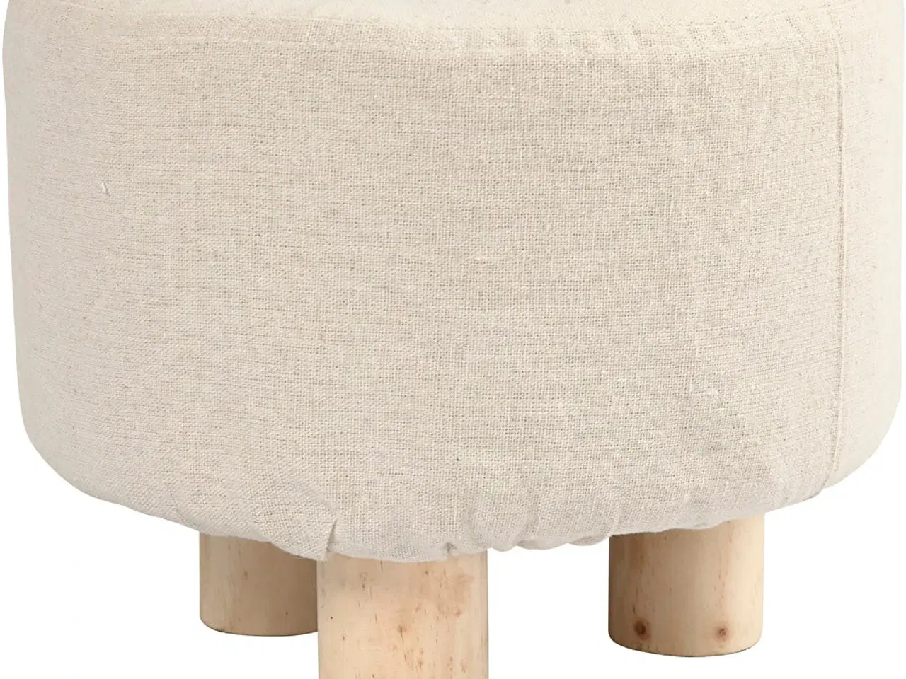 Billede 1 - Elegant Puf med Træben - 21,5 cm Højde