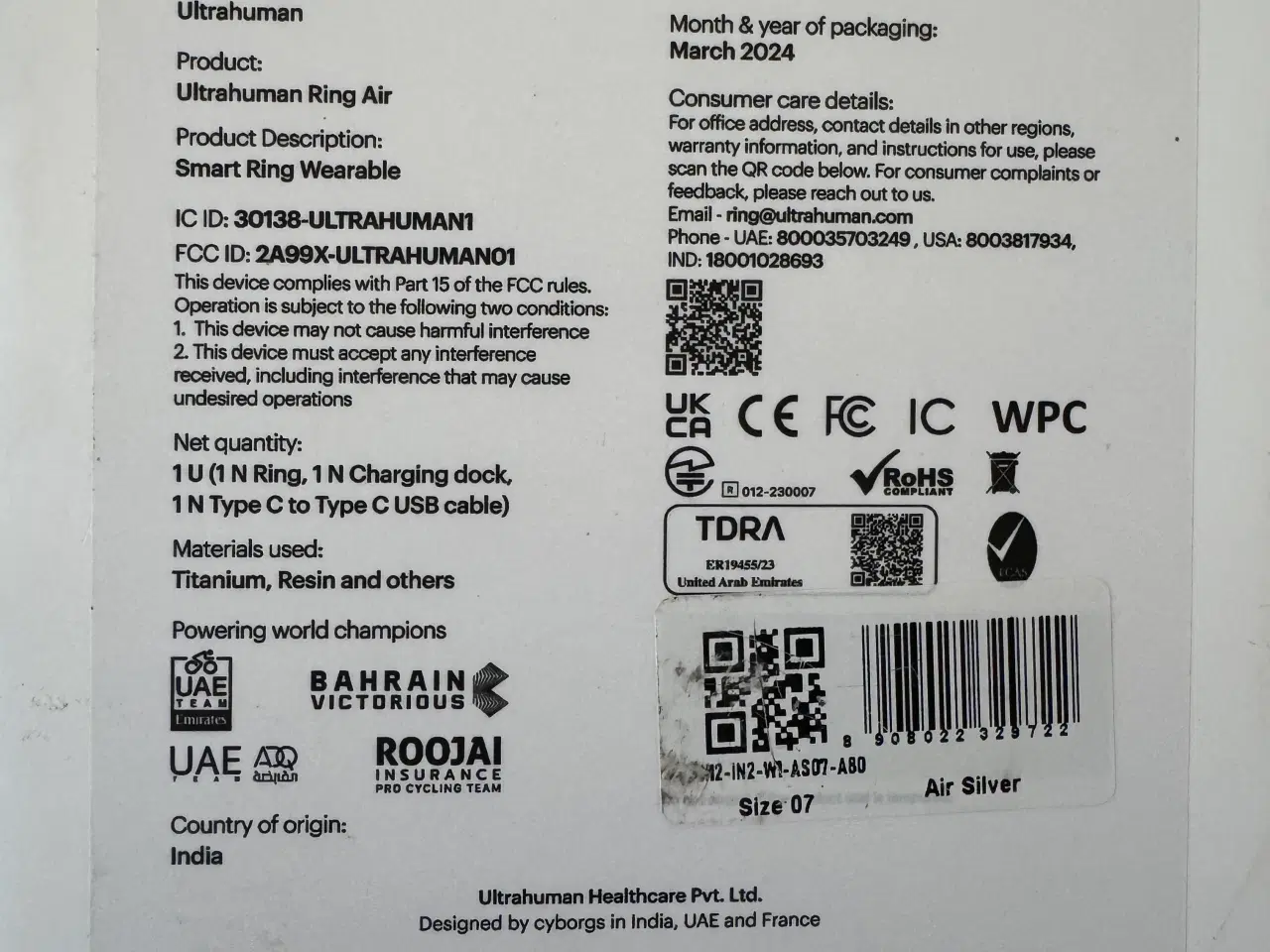 Billede 5 - Ultrahuman Ring Air Smartring sølv
