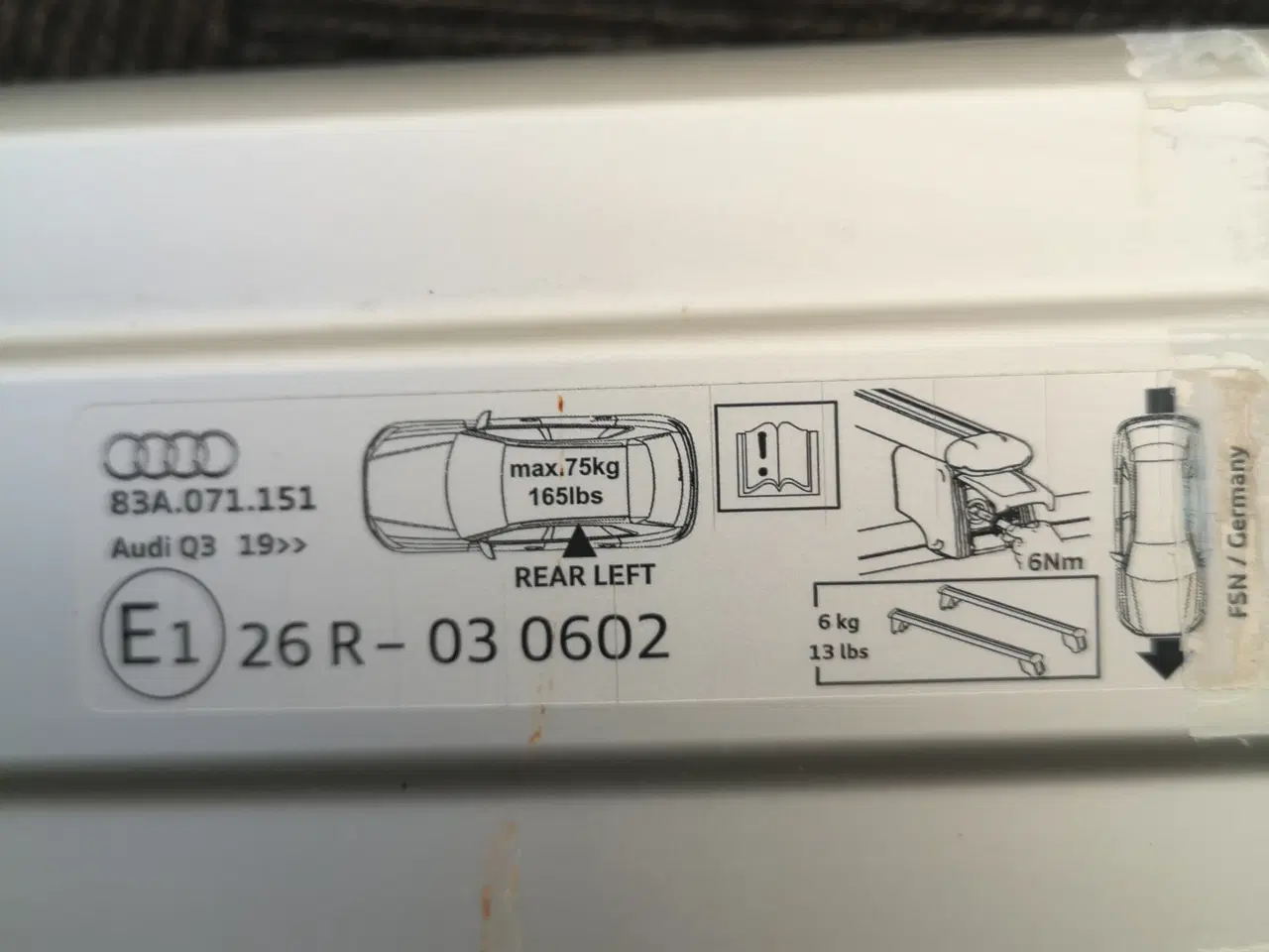 Billede 5 - Tagbøjler Audi Q3 19 E126 R-03 0602 83A.071.151 Li