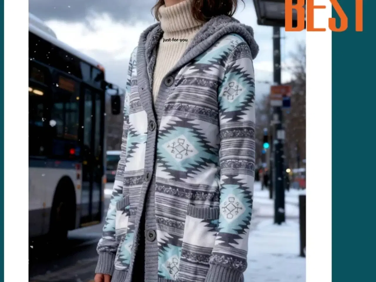 Billede 4 - Tilbud: Printet strik cardigan !