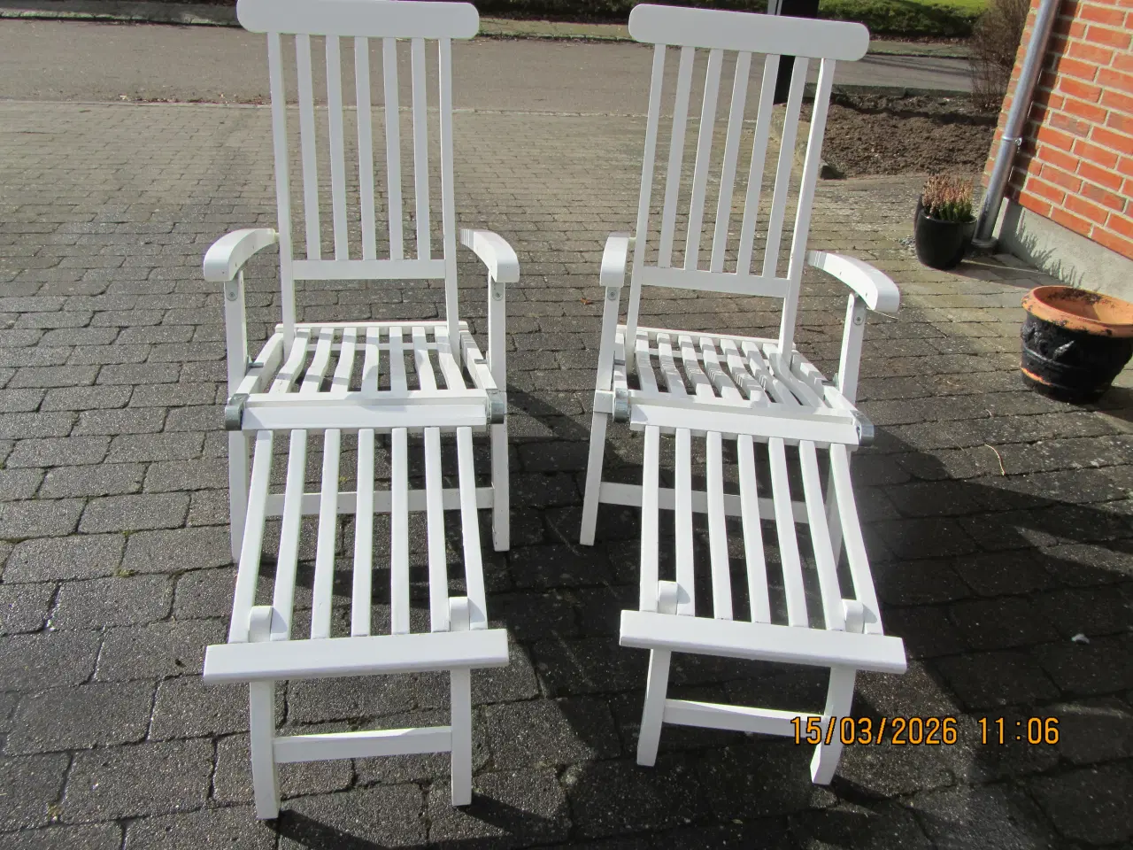 Billede 1 - 2 stk Dækstole med hynder