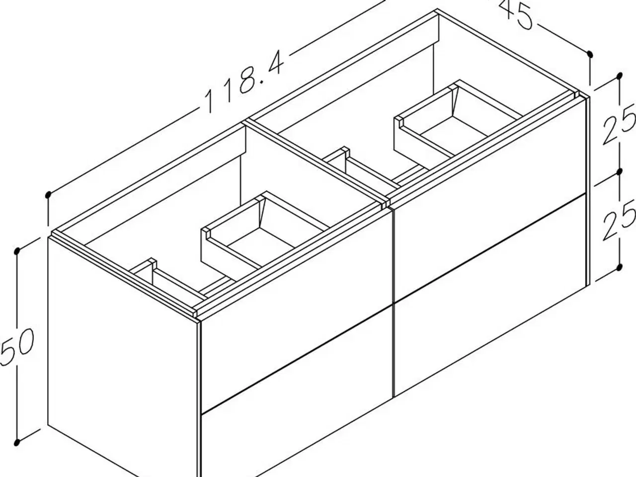 Billede 2 - SD29D4 Domo Vaskeskab ny,1184x450 Antracit