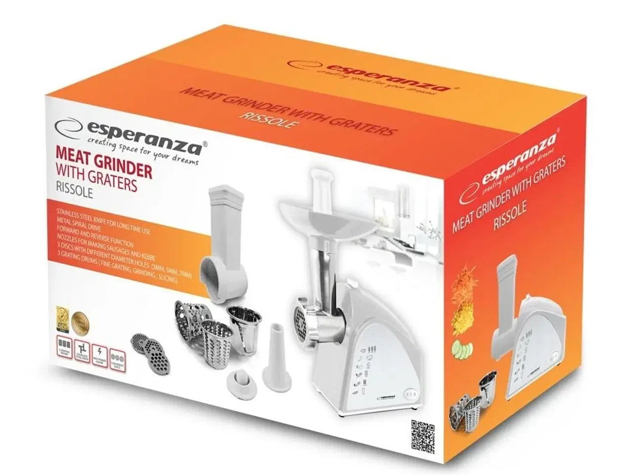 Billede 7 - Kødhakker Esperanza EKM034 – grå 2.200 W