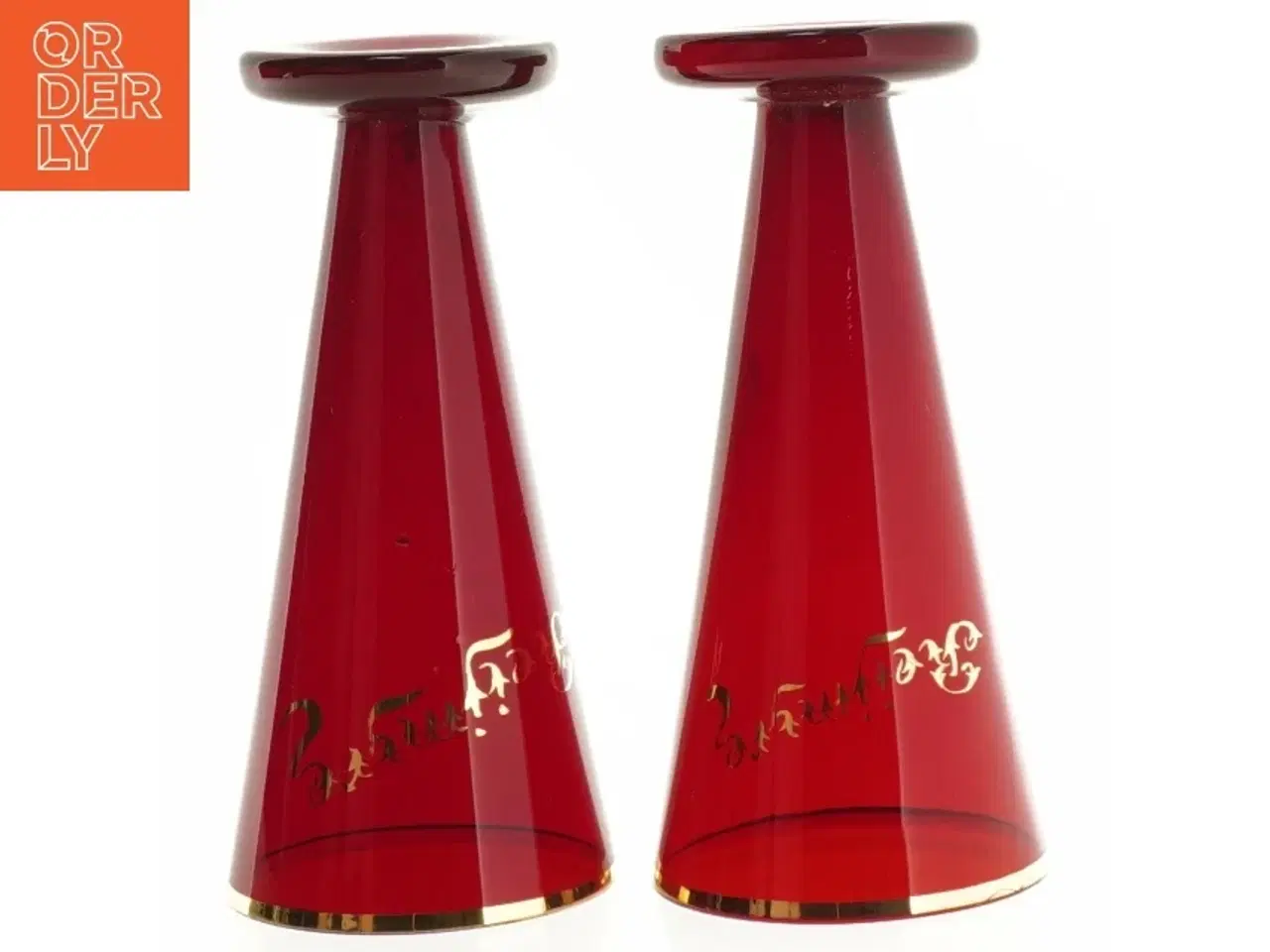 Billede 2 - Røde glas (str. H 15 cm)