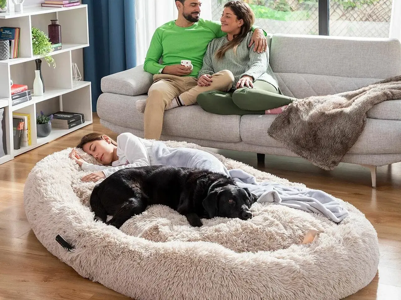 Billede 1 - Hundeseng til mennesker - Human Dog Bed XXL Beige