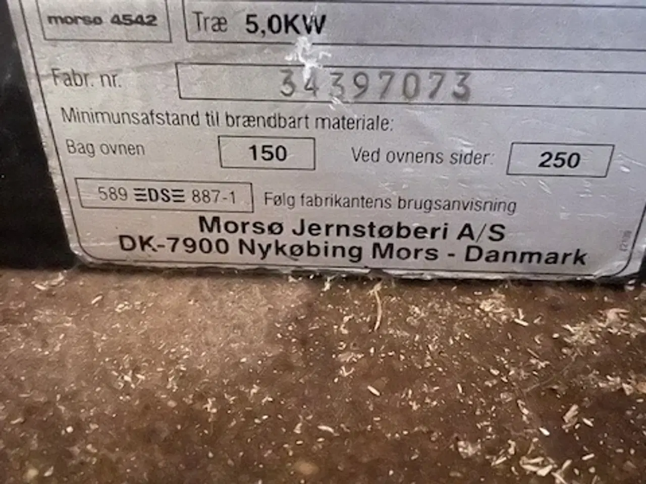 Billede 1 - Morsø brændeovn til salg