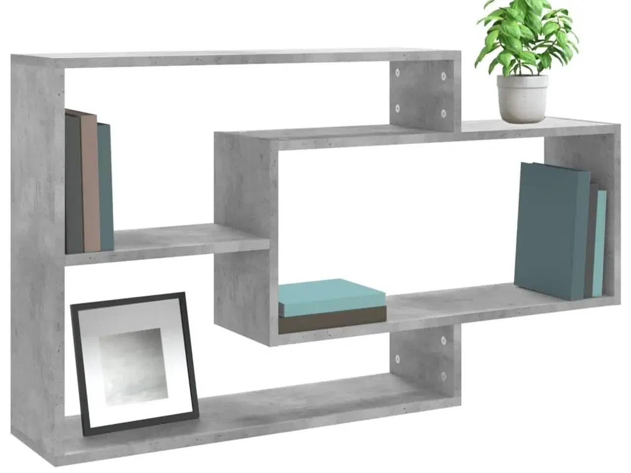 Billede 4 - Væghylder 104x20x58,5 cm konstrueret træ betongrå