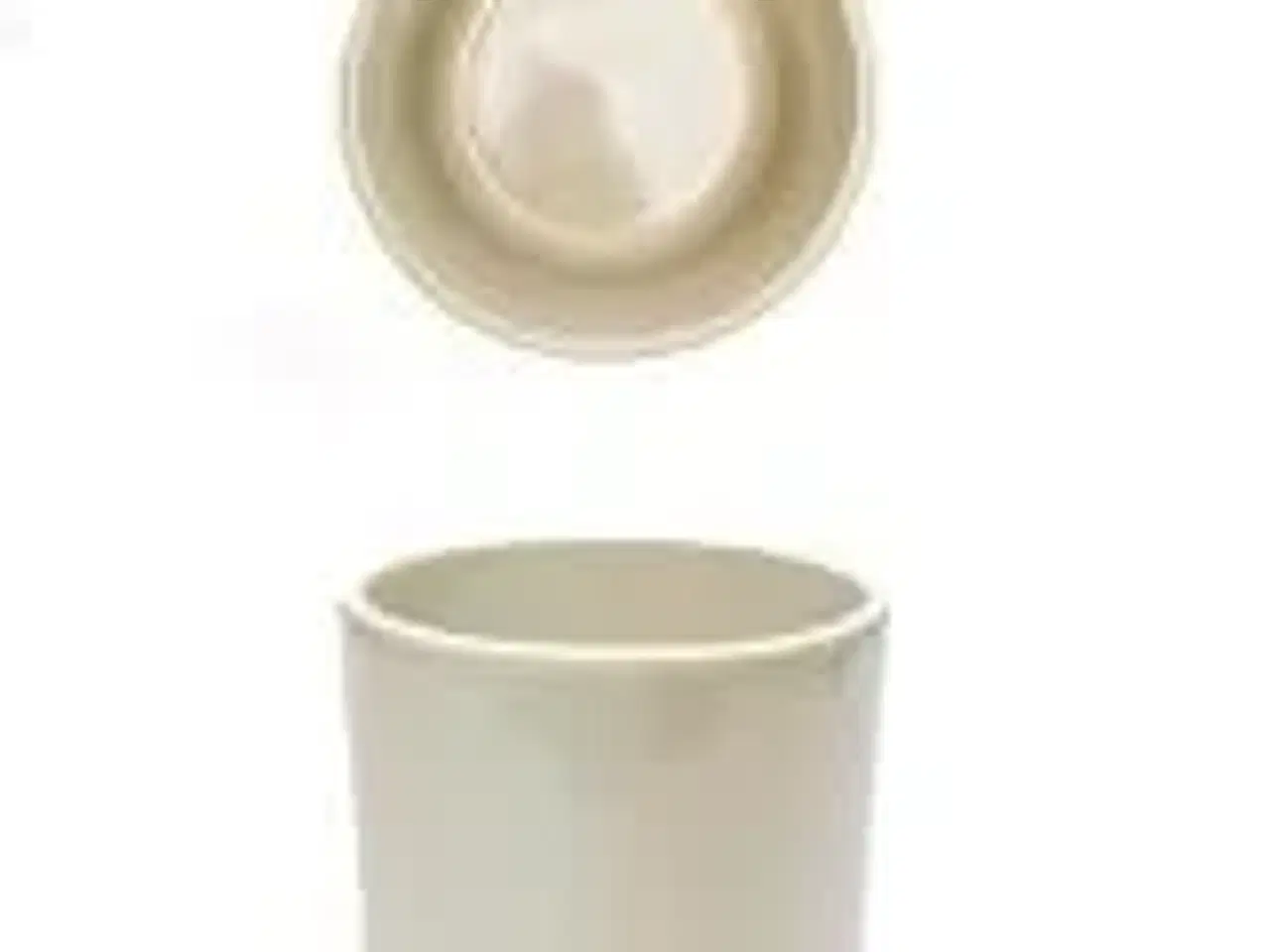 Billede 1 - 2 stk. Krukke stabelbar stentøj råhvid 1,5 ltr Rustik