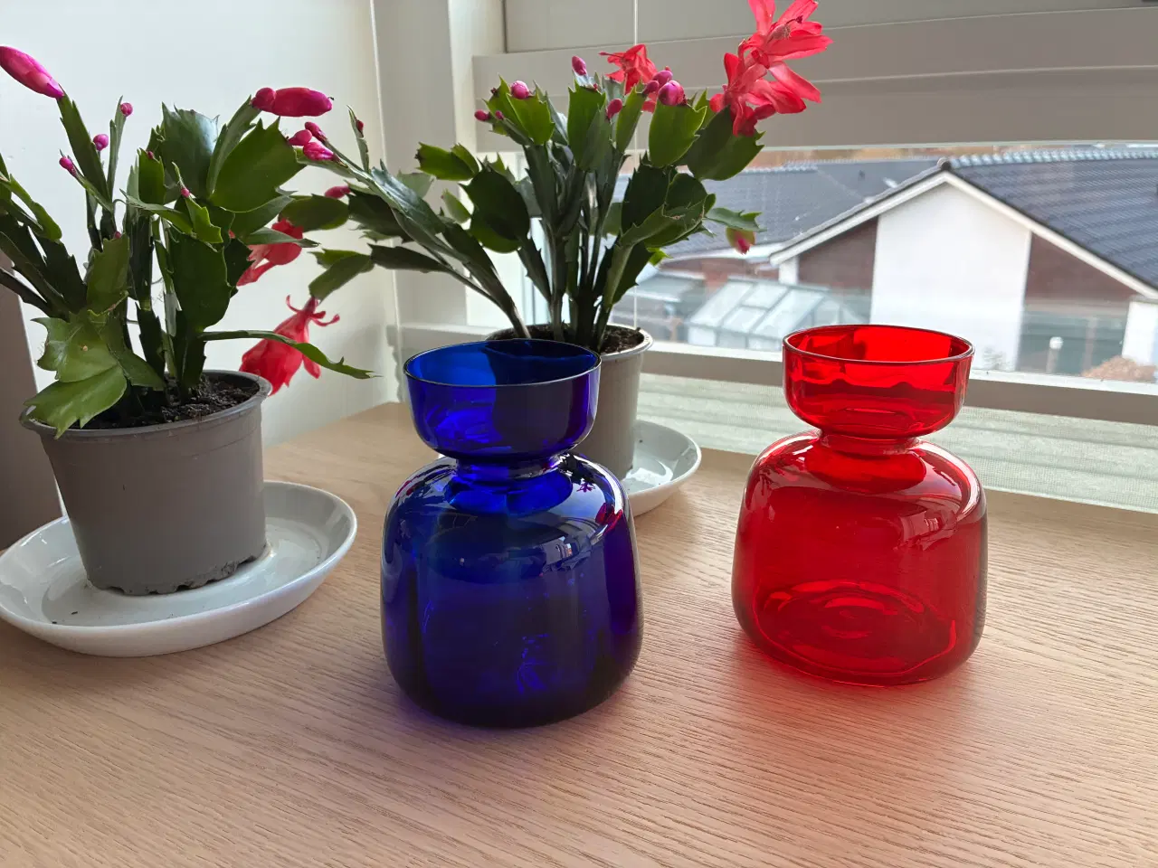 Billede 1 - Hyacintglas   -  blå og rød  - Holmegaard