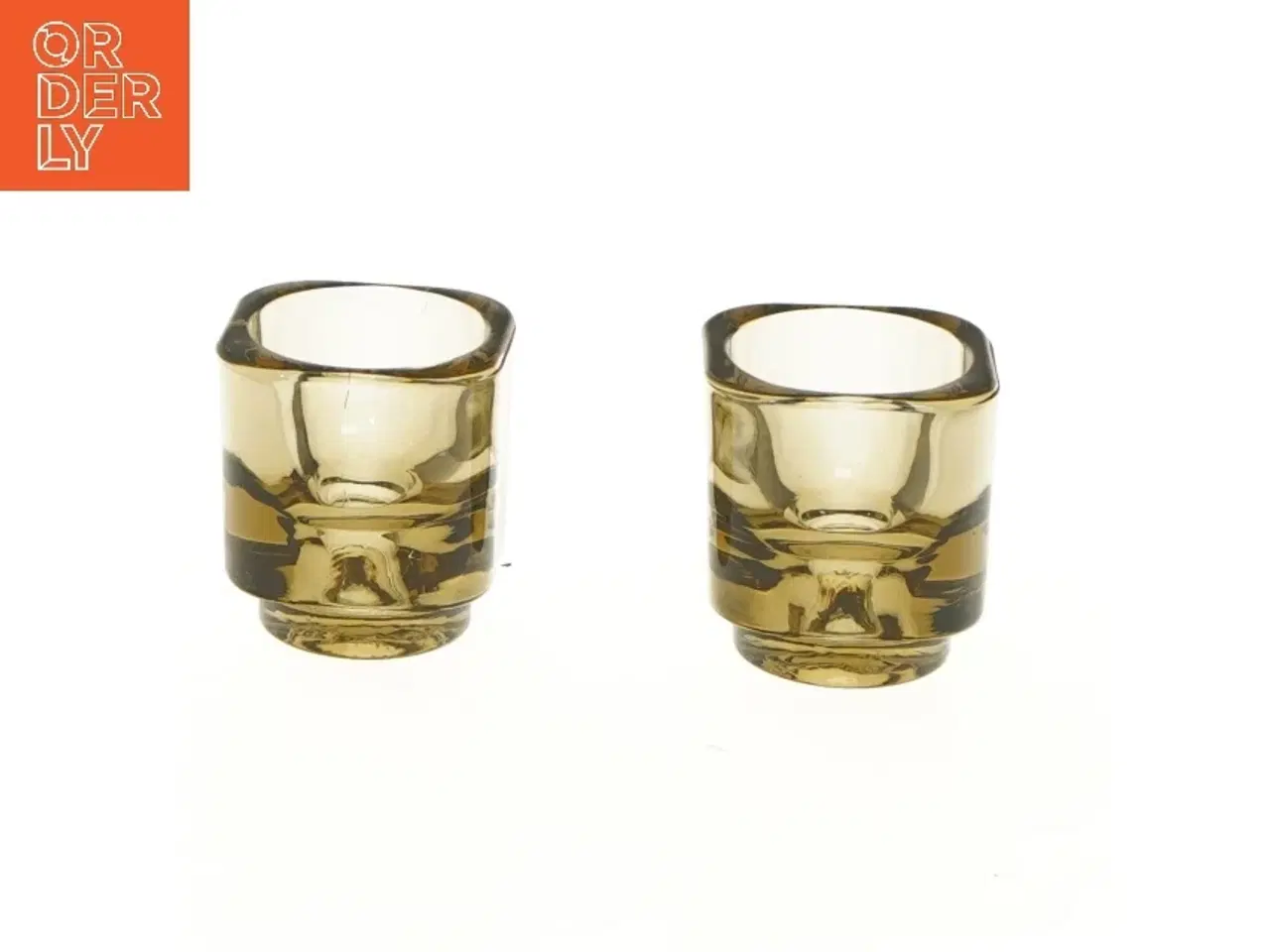 Billede 1 - Tea light holdere i glas (str. 2 stk 5x5,5 cm)