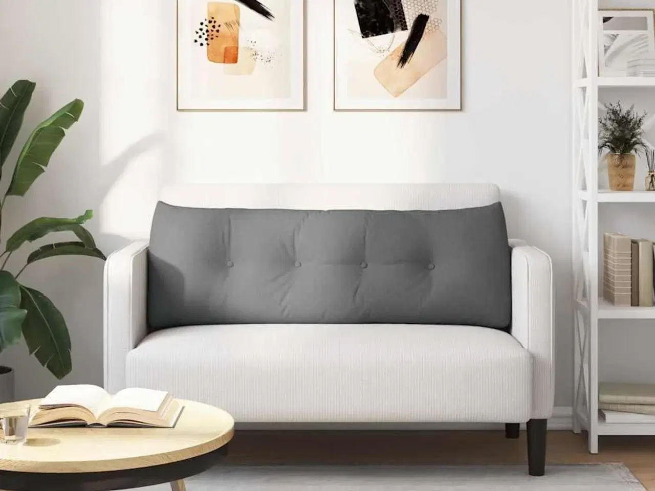 Billede 4 - Rygpude Mørkegrå 140 x 24 x 50 cm Stof