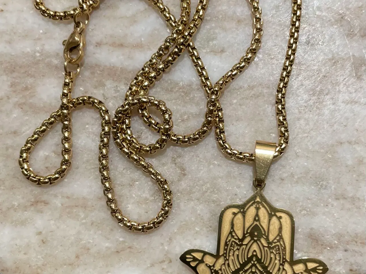 Billede 3 - Goldfilled Hamsa vedhæng med valgfri kæde