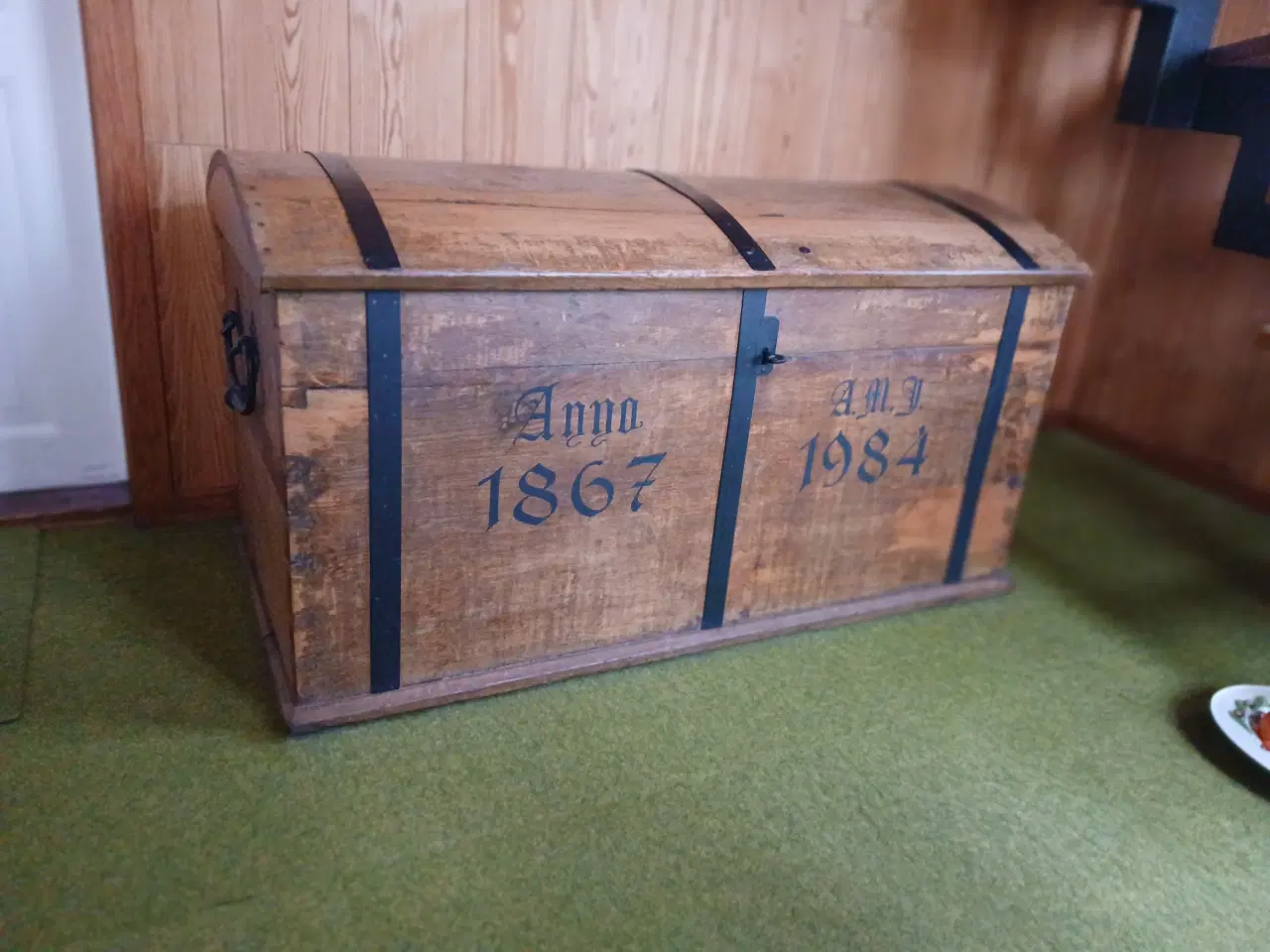 Billede 1 - Antik Egetræskiste
