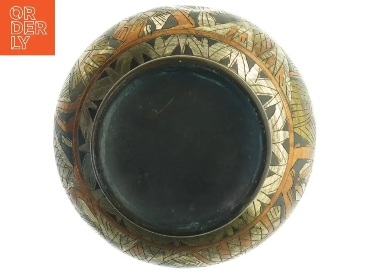 Billede 2 - Dekoreret messing vase (str. 23x12 cm)