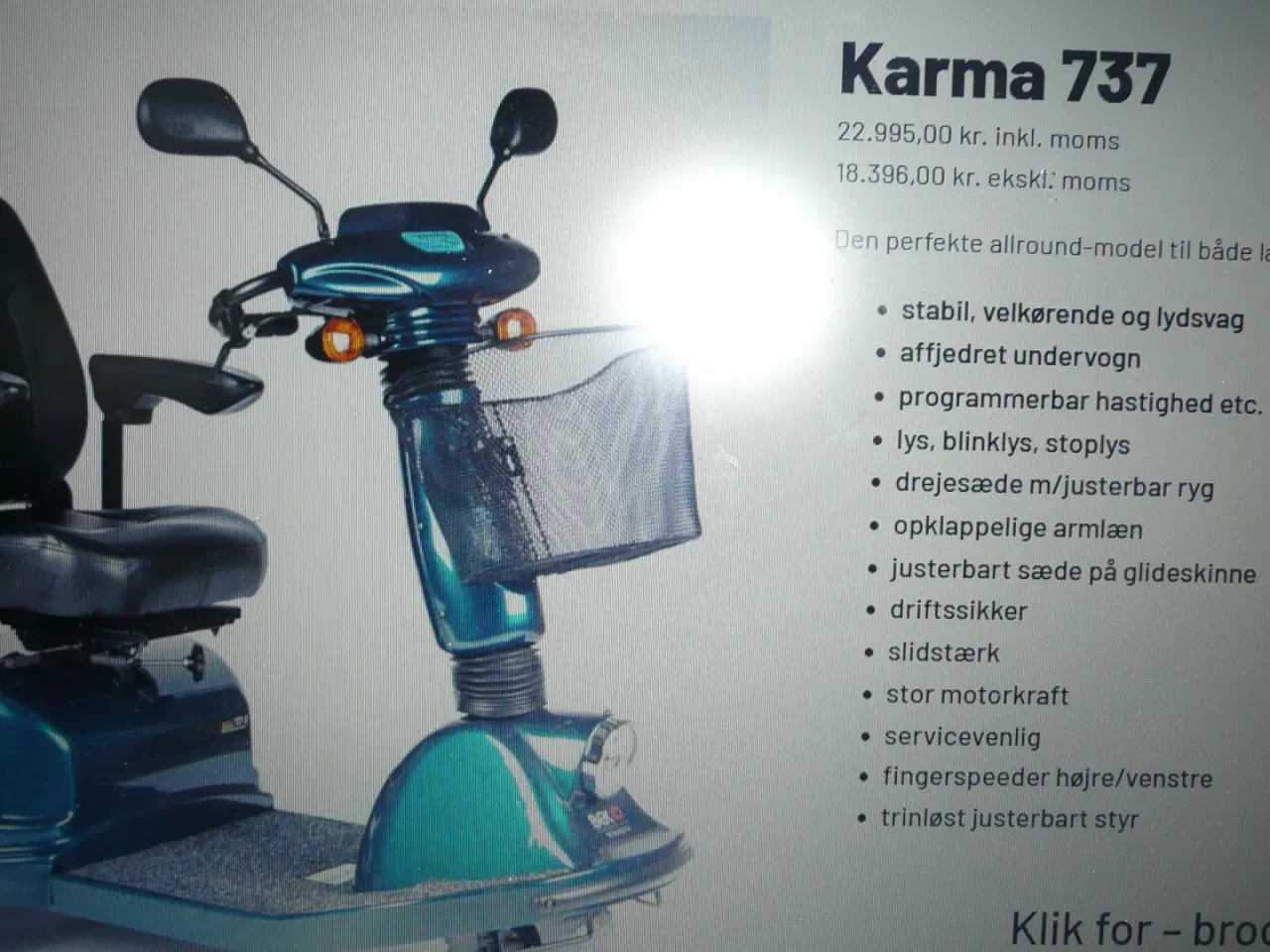 Billede 7 - Næsten ny El-scooter af mrk. Karma (nypris 22.995)