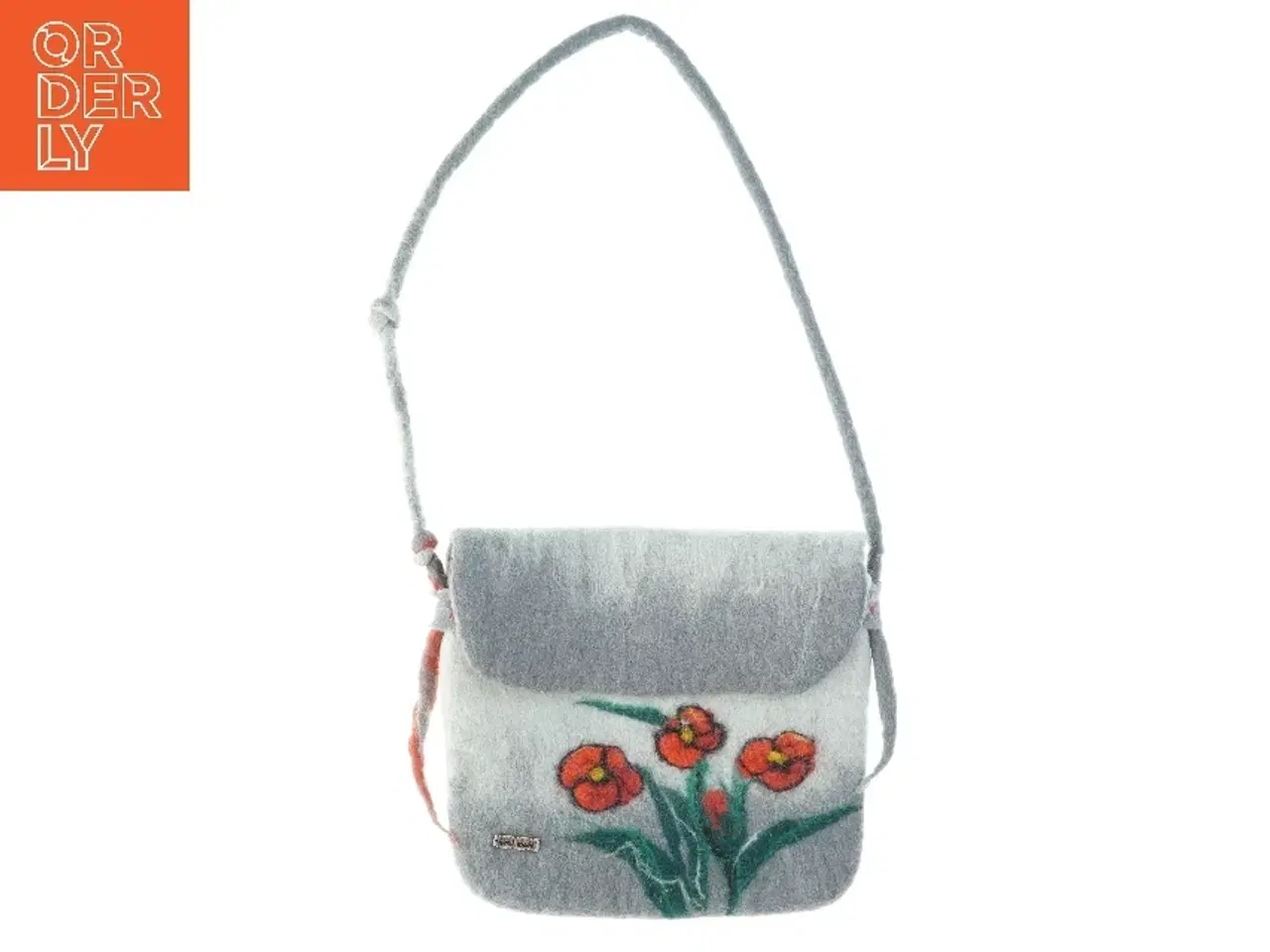 Billede 1 - Filtet og håndlavet skuldertaske i uld (str. 28x26 cm)