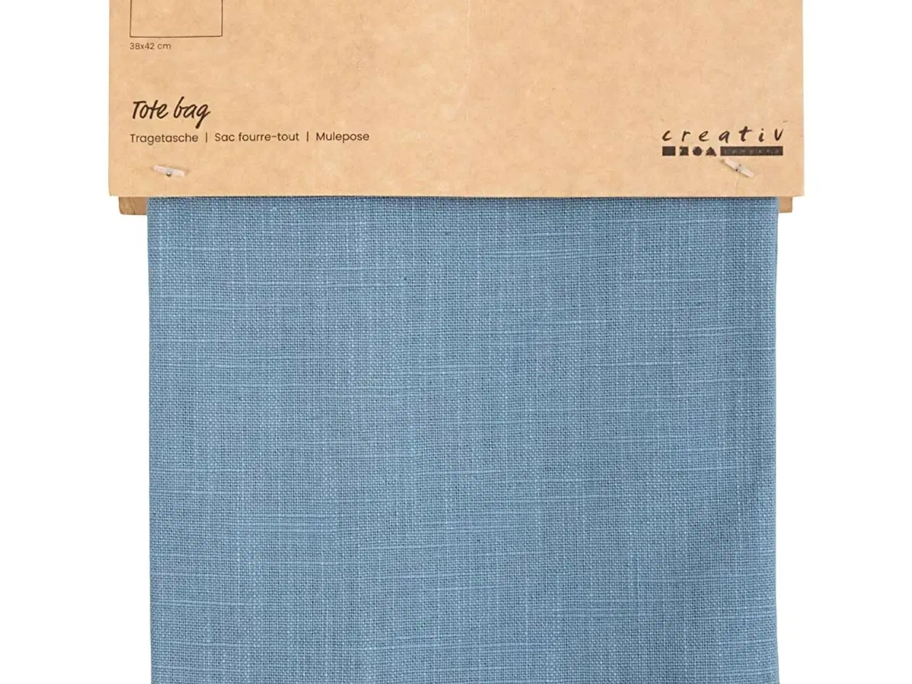 Billede 1 - Dueblå mulepose i 100% bomuld - 38x42 cm